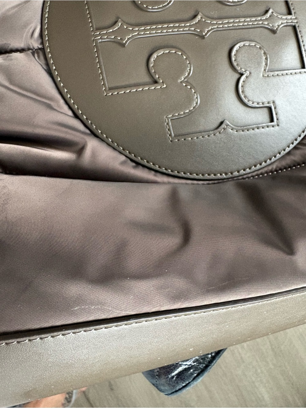 Tory Burch Brown Quilted Logo Weekender Tote - Picture 7 of 7